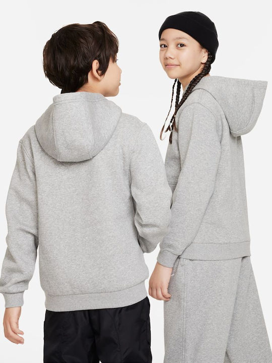 Nike Kids Fleece Sweatshirt with Hood Gray Sportswear Club