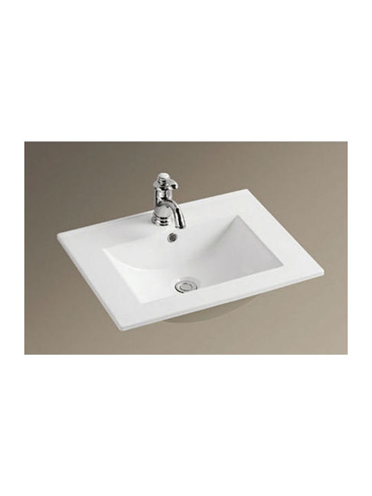 Karag Undermount Sink Porcelain 60x47x18cm White