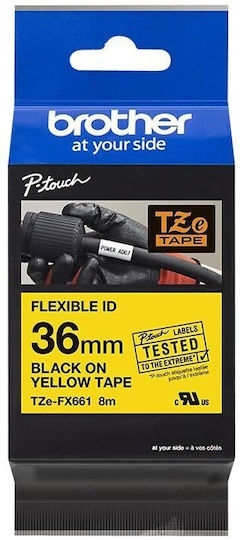 Brother Label Maker Tape 8m x 36mm in Black Colour Compatible with Brother TZe/TZ