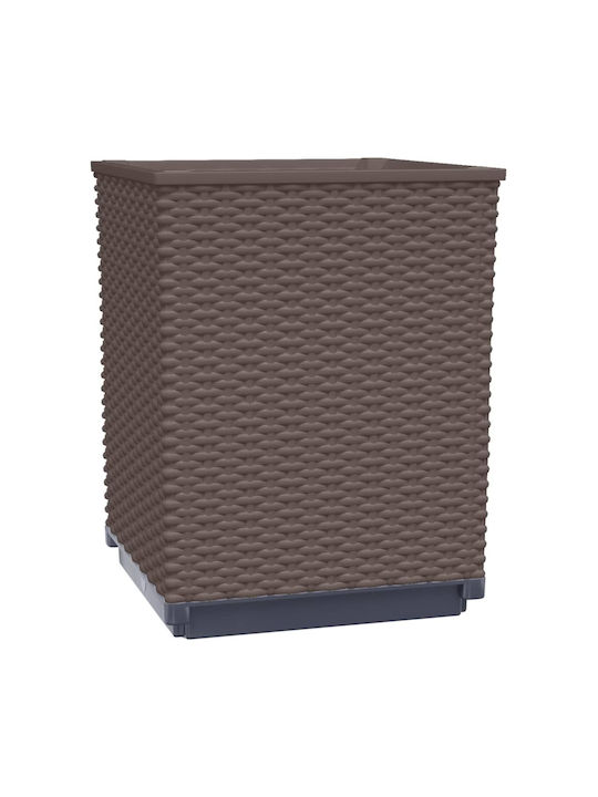 vidaXL Set of 4 Plastic Brown Planter Boxes 30cm