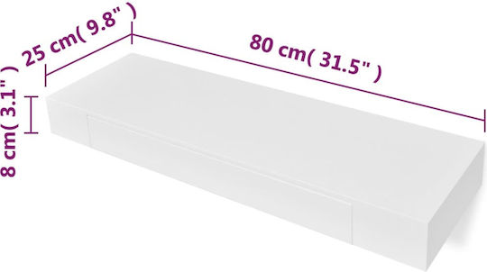 White Shelf 80x25x8cm