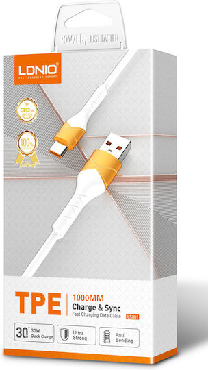 Ldnio LS801 USB-A to Lightning Cable 30W Blue 1m
