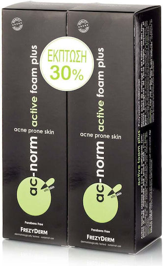 Frezyderm Ac-Norm Active Foam Plus Active Foam Plus Foam Cleansing Face for Acne-Prone Skin 2x150ml