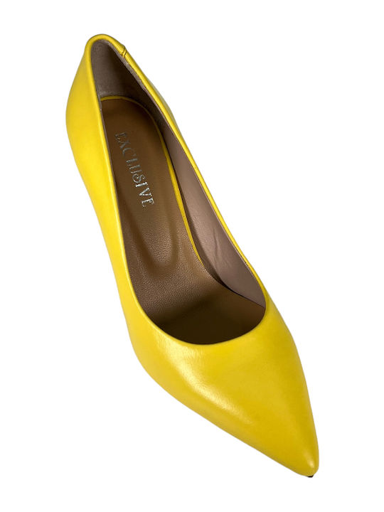 ExclusiveShoes Leather Yellow Heels