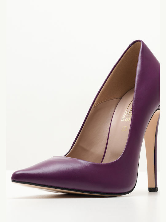 Mortoglou Leather Purple Heels