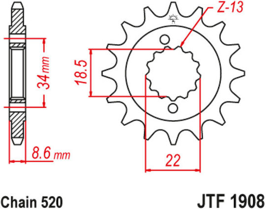 JT Sprockets Front Sprocket for BMW R 18 for KTM 390 Adventure / 390 Duke / DUKE / RC 390
