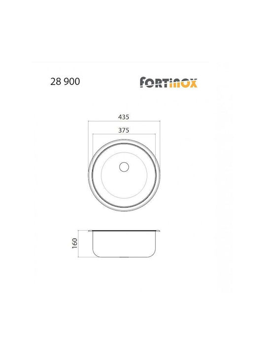 Fortinox Valley 28900 108-28900-110 28900-110 Undermount Sink Inox Satin W43.5xD43.5cm Silver