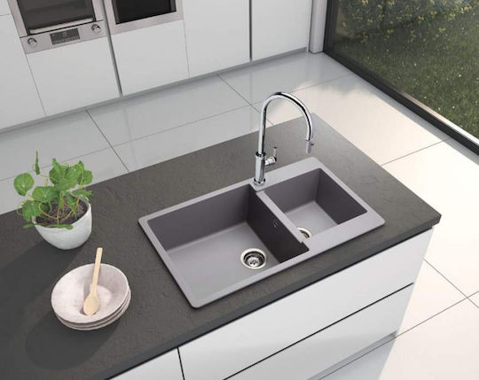 Schock Cristalite Element Ένθετος Νεροχύτης Δεξιός από Συνθετικό Γρανίτη Μ86xΠ50cm Asphalt