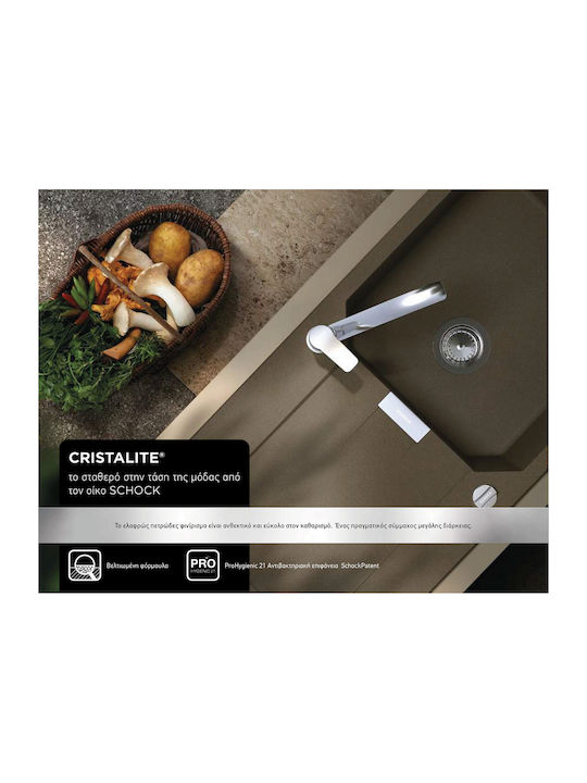 Schock Cristalite Element 110-31290-1521 Drop-In Spüle Rechts aus Verbundgranulat B86xT50cm Moonstone