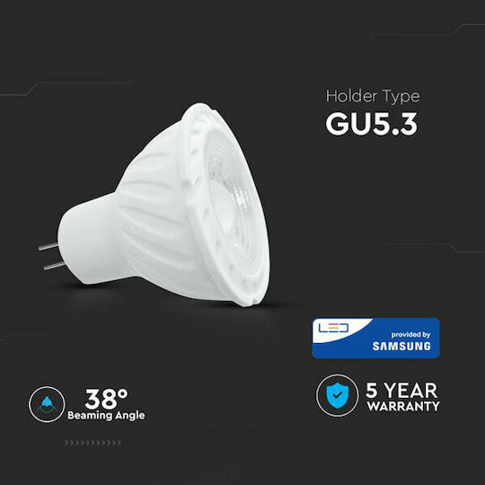 V-TAC LED Bulb 6.5W for Socket GU5.3 and Shape MR16 Warm White 450lm