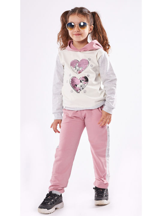 Εβίτα Kids Sweatpants Set Ecru 2pcs