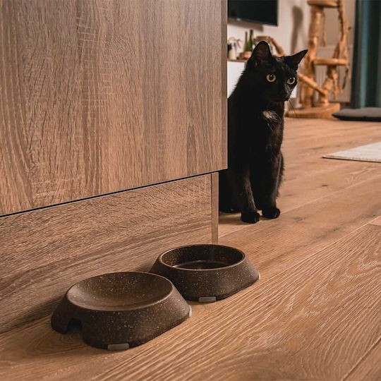 Fiboo Eco Πλαστικό Μπολ Φαγητού για Σκύλο & Γάτα 200ml 13.2cm σε Καφέ Χρώμα