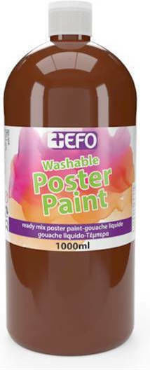 +Efo Poster Paint Τέμπερα Ζωγραφικής Καφέ σε Μπουκάλι 1000ml