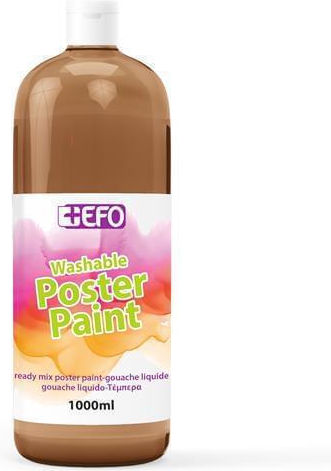 +Efo Poster Paint Τέμπερα Ζωγραφικής Καφέ σε Μπουκάλι 1000ml