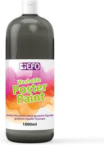 +Efo Poster Paint Τέμπερα Ζωγραφικής Μαύρη σε Μπουκάλι 1000ml