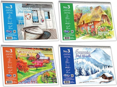 Skag Watercolour Pad Seasons No3 25x35cm 15 Sheets (Μiscellaneous Designs)