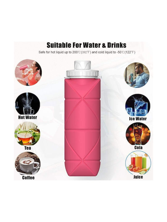 Παγούρι Πλαστικό 600ml Ροζ