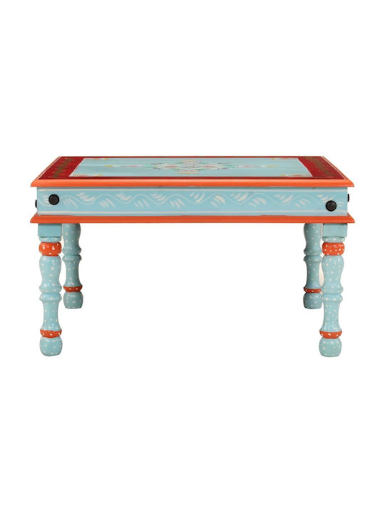 Τετράγωνο Βοηθητικό Τραπεζάκι από Μασίφ Ξύλο Μπλε Μ54xΠ54xΥ30εκ.