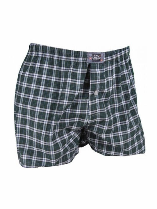 Men's Boxer Green Checkered