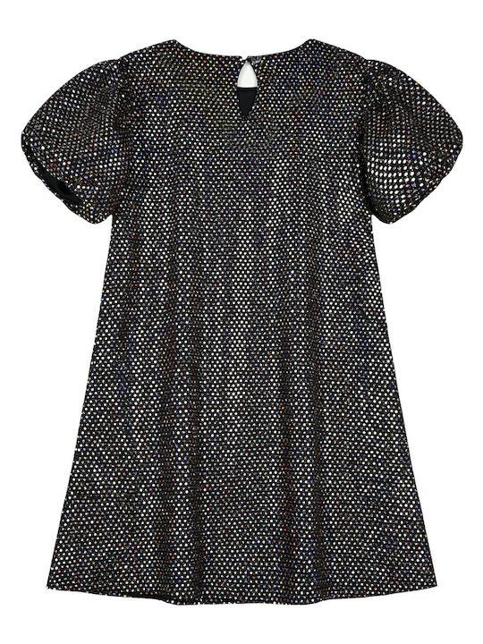 Kinderkleid Kurzärmelig mit Pailletten Black