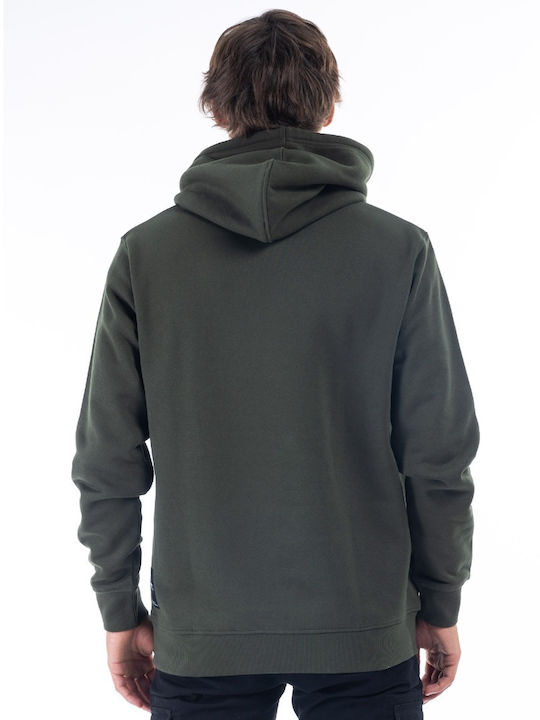 District75 Herren Sweatshirt mit Kapuze Khaki