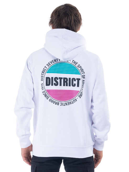 District75 Herren Sweatshirt mit Kapuze Weiß