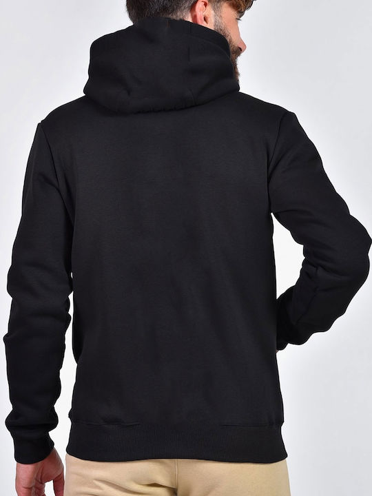 Clever Men's Sweatshirt Jacket with Hood Black