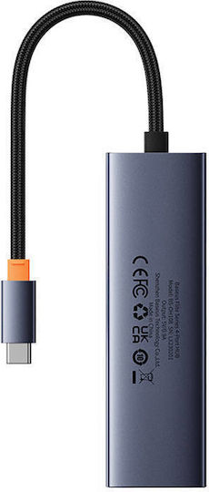 Baseus UltraJoy Hub 4 Ports USB 3.0 with USB-C Connection Gray