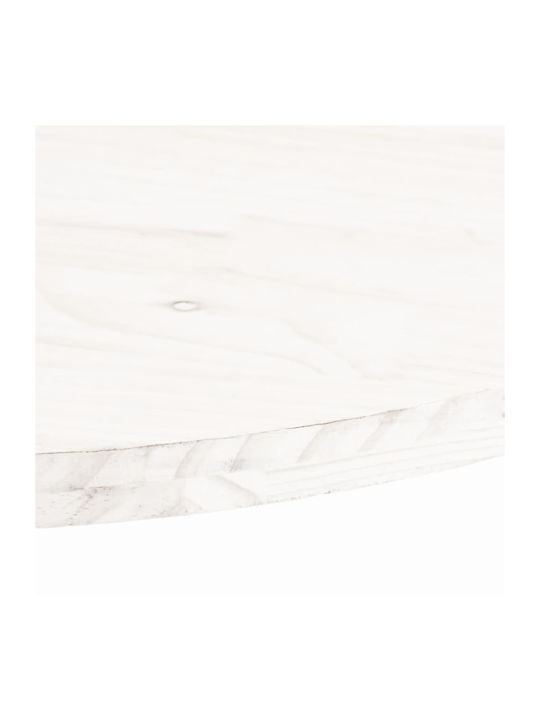 vidaXL Oval Table Surface made of Solid Wood in White Color 80x40x2.5cm 824351 1pcs