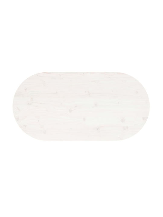 vidaXL Oval Tischoberfläche aus Massivholz in Weiß Farbe 100x50x2.5cm 824361 1Stück