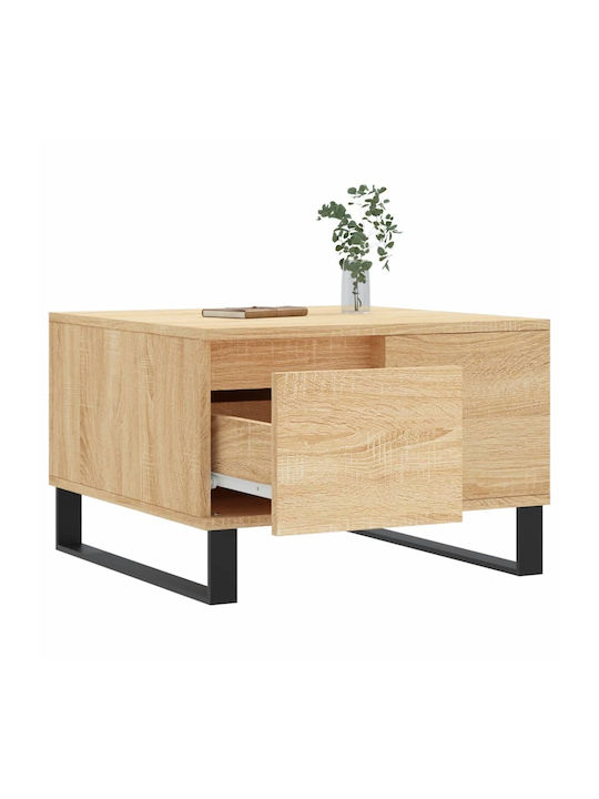 Quadratischer Beistelltisch aus Holz mit Schubladen Beige M55xL55xH36,5cm