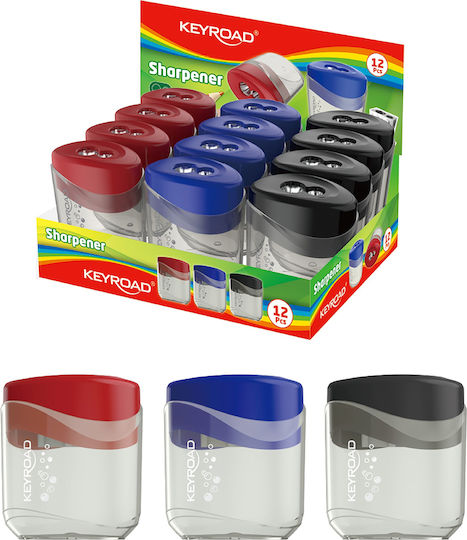 Keyroad Plastic Double Sharpener Barrel (Μiscellaneous Colours) 1pcs