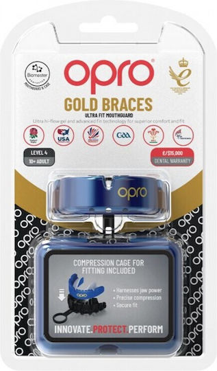 Opro Senior Protective Mouth Guard Suitable for Braces with Case Blue OP168
