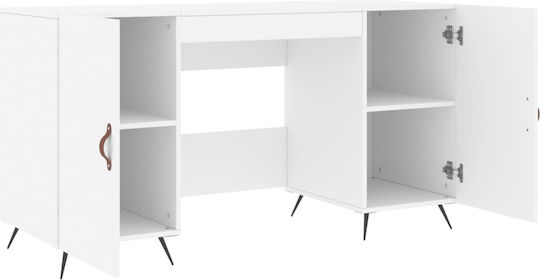 Γραφείο Ξύλινο Λευκό 140x50x75εκ.