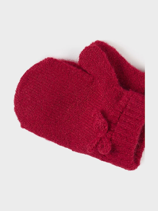 Kids Beanie Set with Scarf & Gloves Knitted Red