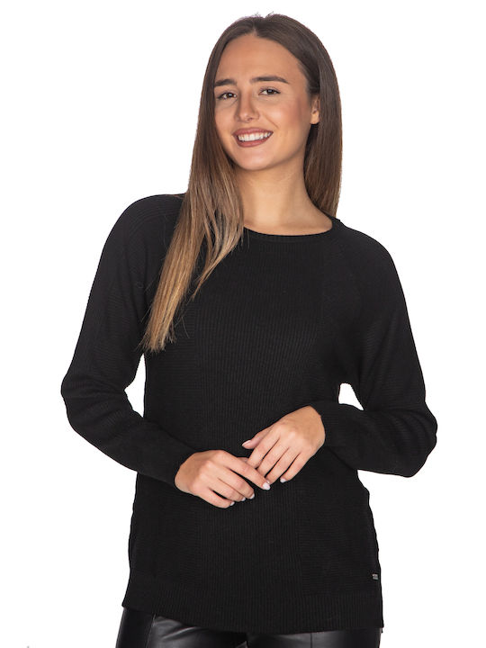 Vera Damen Bluse Langärmelig Schwarz