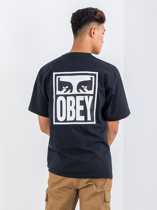 Obey Eyes Мъжка тениска Черно