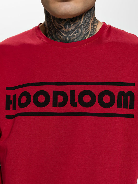 HoodLoom Herren T-Shirt Kurzarm Rot