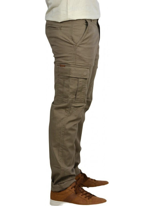 Trousers Cargo Elastic in Loose Fit Beige
