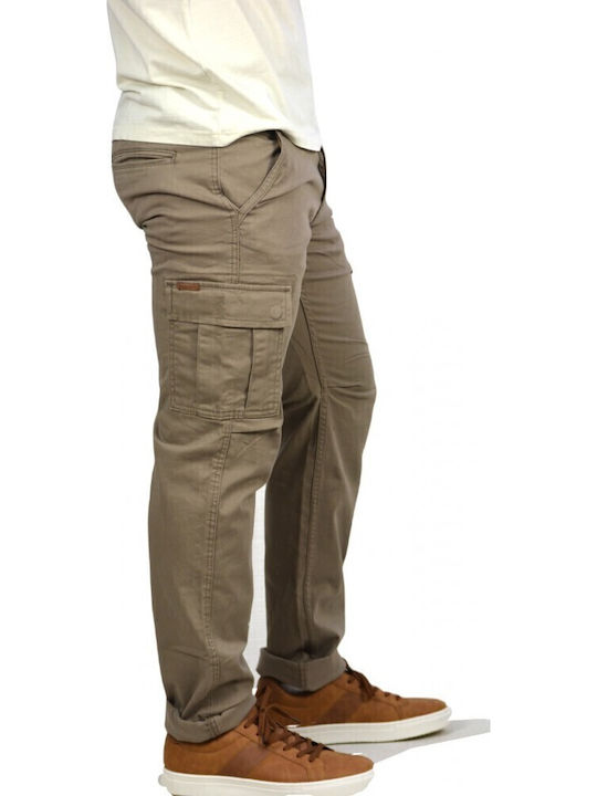 Trousers Cargo Elastic in Loose Fit Beige