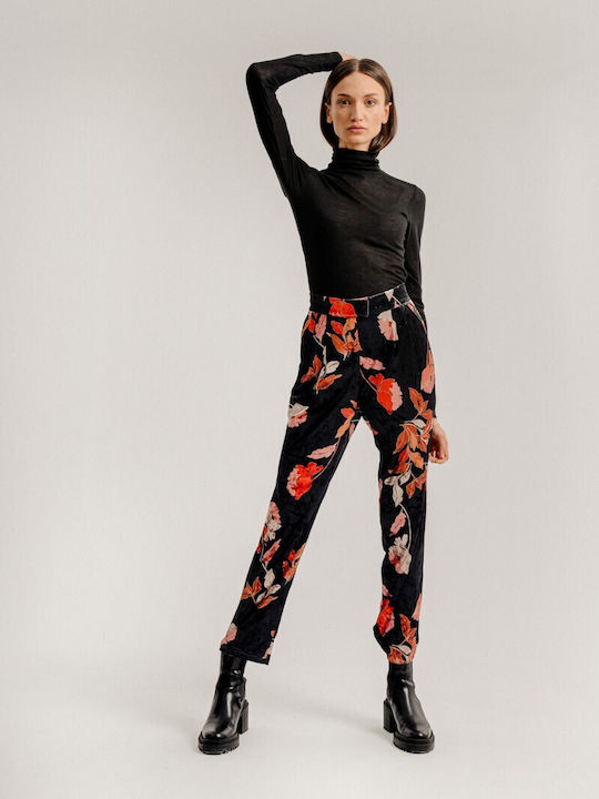 Dama Tesatura Pantaloni cu Elastic Floral