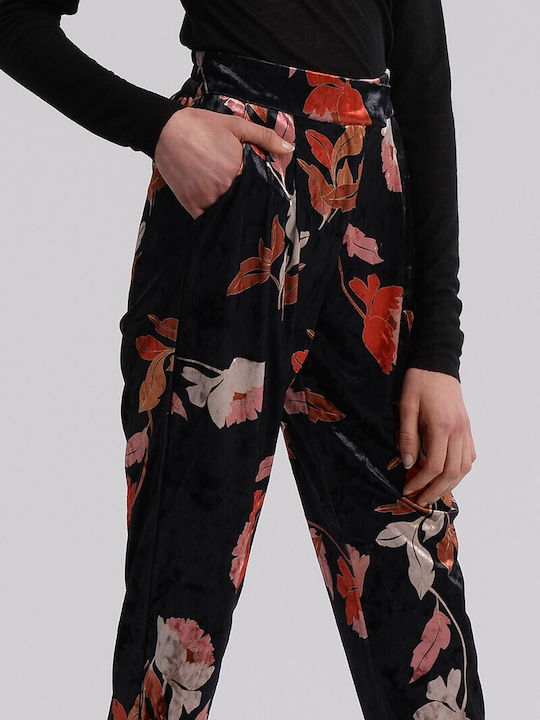 Dama Tesatura Pantaloni cu Elastic Floral