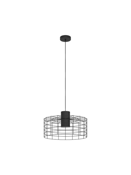 Eglo Pendant Light Single-Light Grid for Socket E27 Black