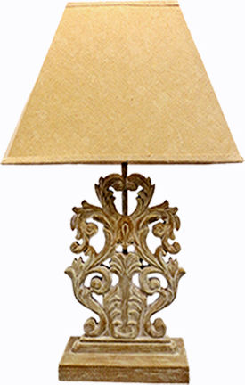 Art et Lumiere Wood Table Lamp with Brown Shade and Base