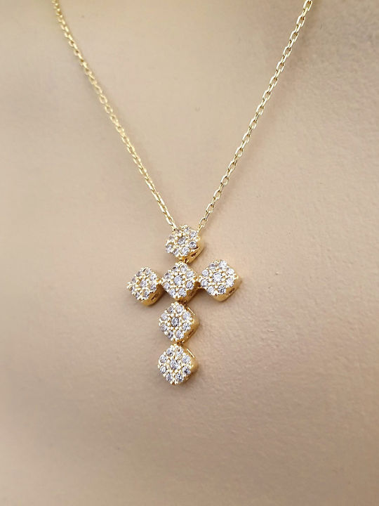 Papadopoulos Gold Femeiesc Aur Cruce 14K cu Lanț