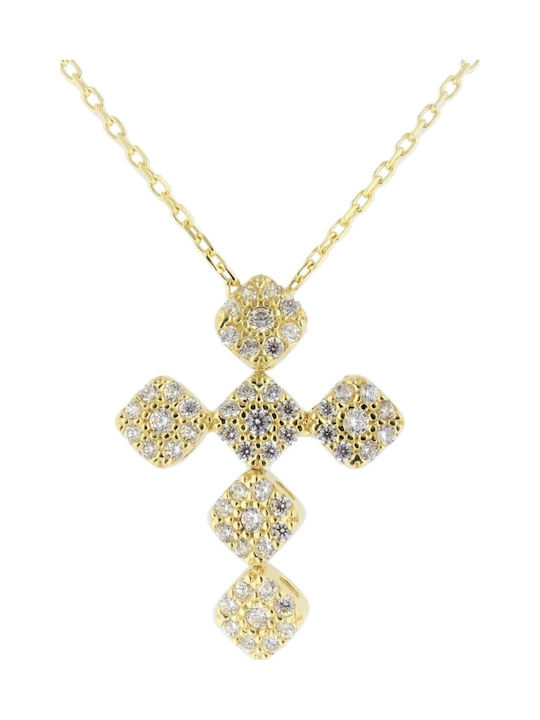 Papadopoulos Gold Femeiesc Aur Cruce 14K cu Lanț