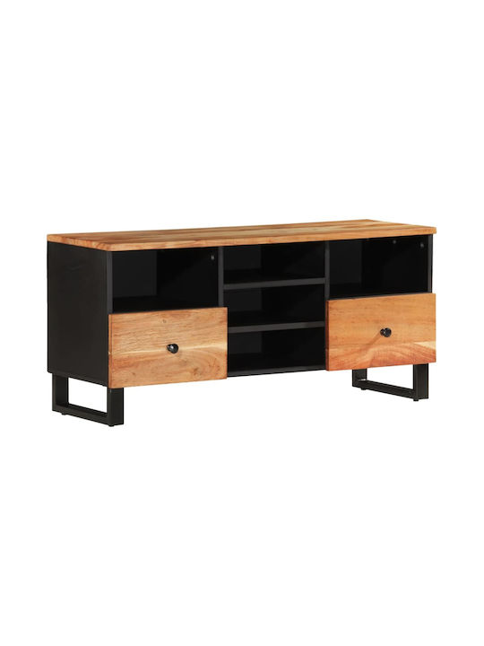 Solid Wood / Particle Board TV Furniture with Drawers Natural L100xW33xH46cm