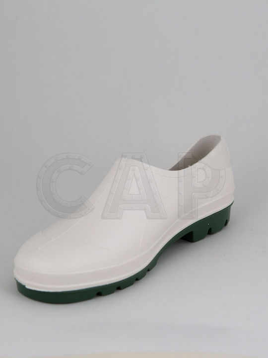 Dunlop Bicolour Non-Slip Work Wellies Ankle White