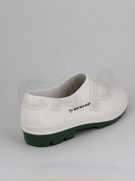 Dunlop Bicolour Non-Slip Work Wellies Ankle White
