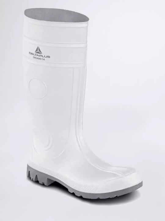 Delta Plus Organo S4 SRA Non-Slip Work Wellies Knee White